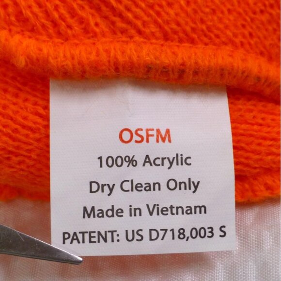 NWTHigh-Visibility Orange Knit Balaclava With Reflective Stripes & Zippered Fron - Picture 12 of 12